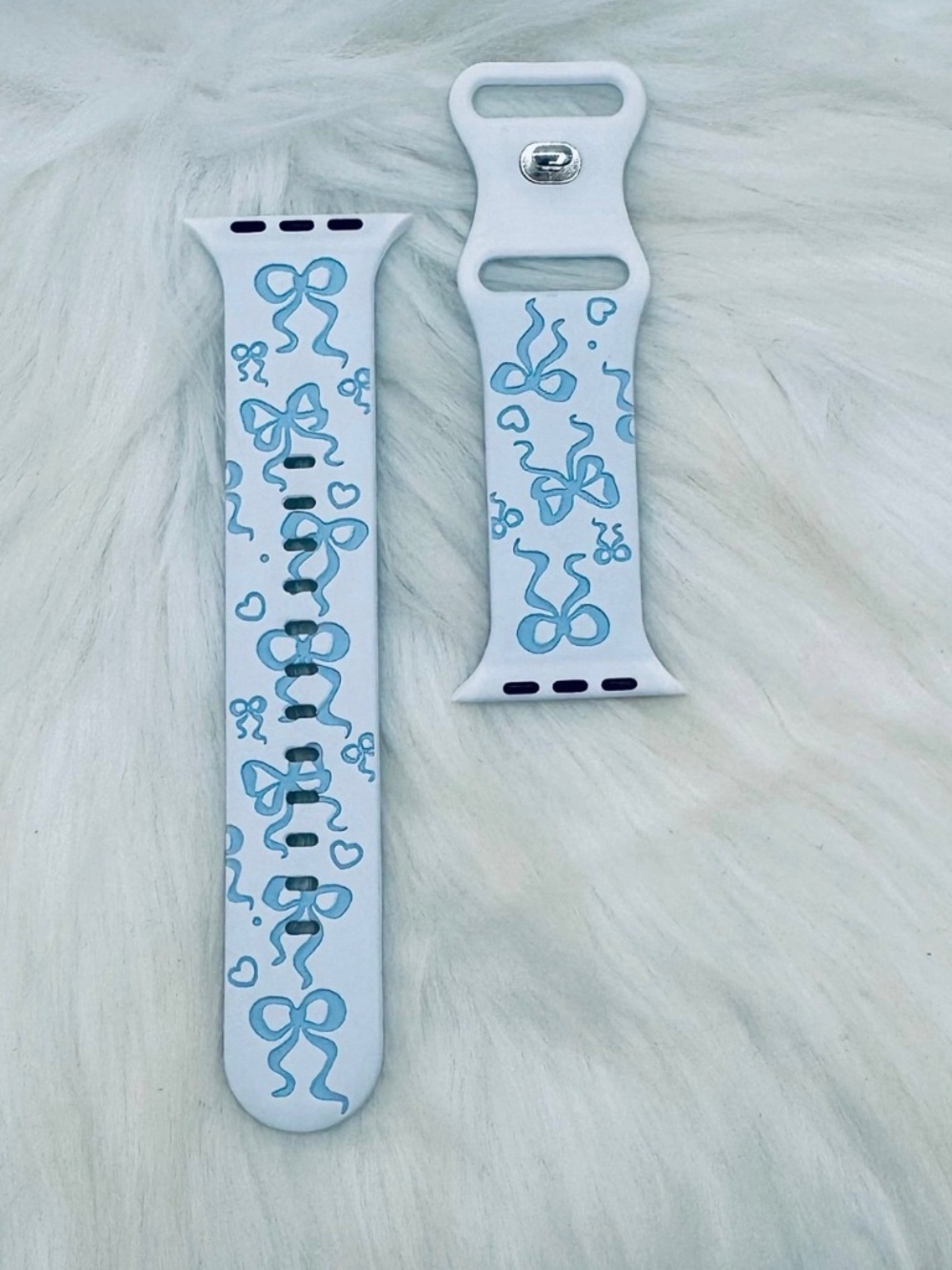 Berry Blue Bow Design Apple Watch Bands in 38mm 40mm 41mm